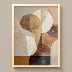 Neutral Abstract Arch Composition - Earthy Curved Shapes, Warm Toned Printable, Modern Minimalist Painting, Digital Art Download 1364
