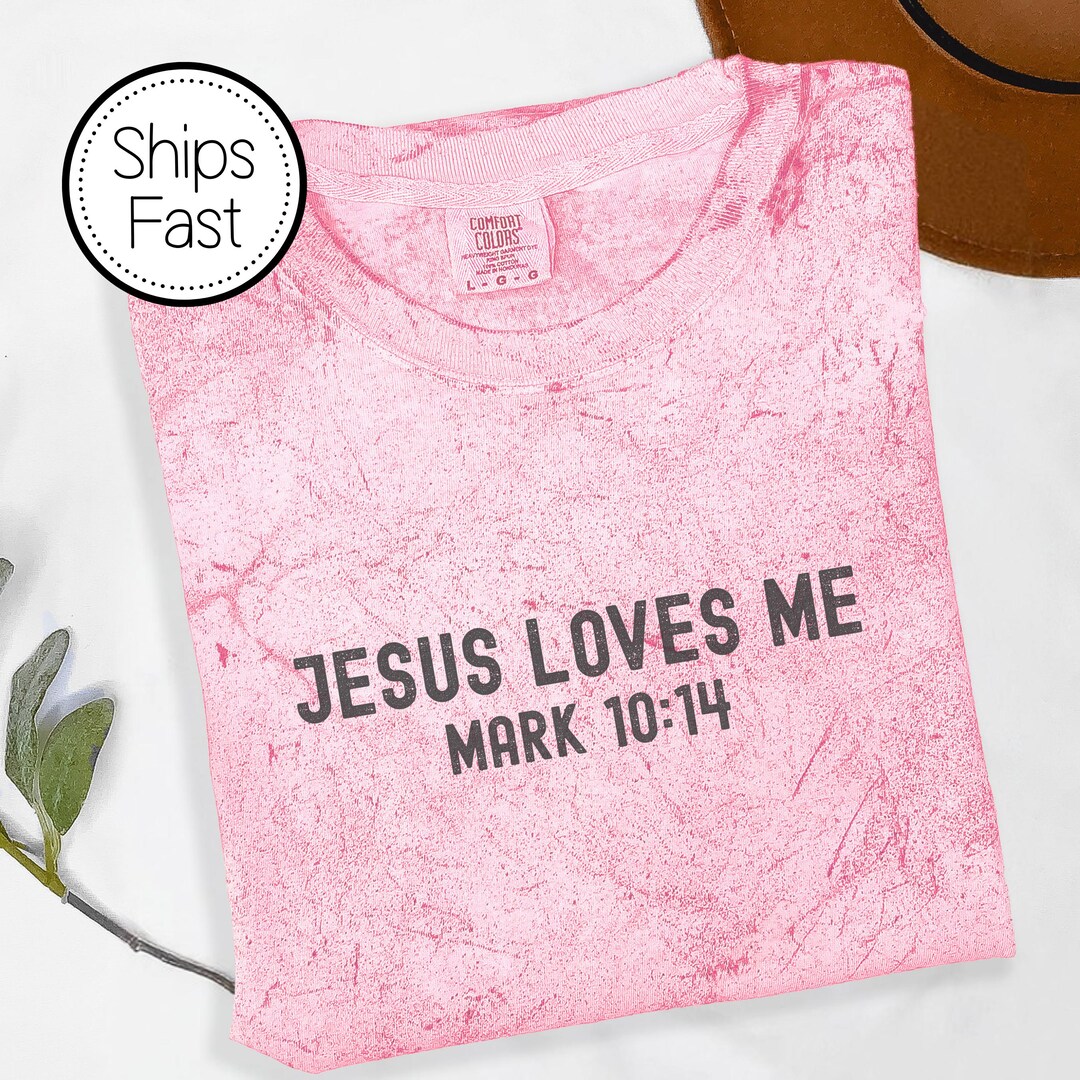 Jesus Loves Me Mark 10 14 Christian Kids Faith Tee - Etsy