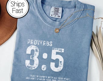 Camiseta Proverbios 3:5, Camiseta Confía en el Señor, Camiseta con Versículo Bíblico, Camiseta de Fe Cristiana, Camiseta con Escritura