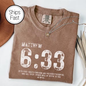 Camiseta Mateo 6:33, Camiseta Buscad primero el Reino, Camiseta con versículo bíblico, Camiseta de fe cristiana, Camiseta con versículo bíblico Espresso