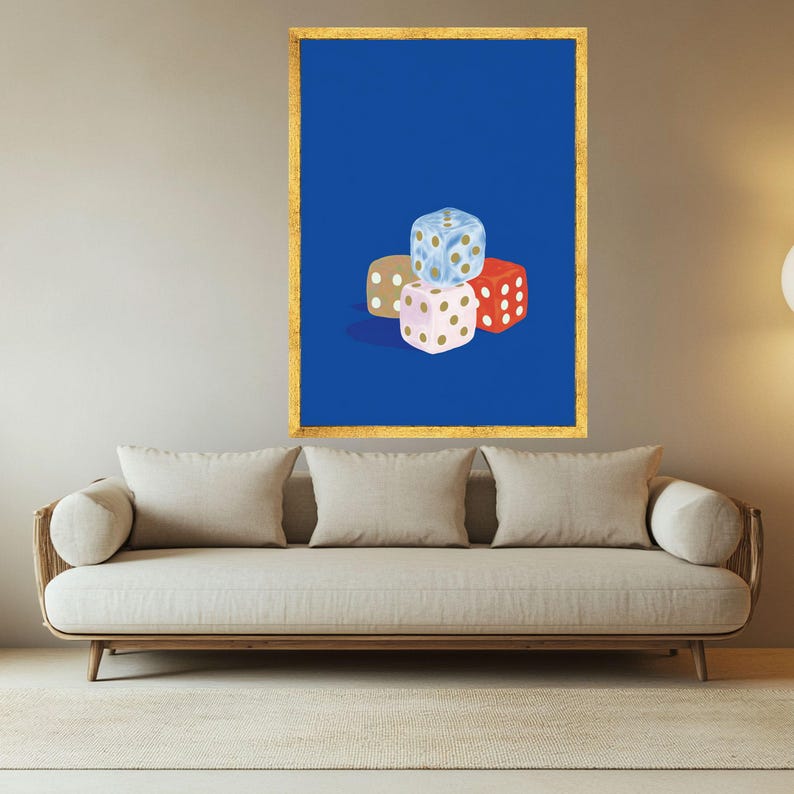 Colorful Dice Stack Canvas Wall Art Modern Game Night Decor Vibrant colorful-dice-stack-canvas-wall-art-modern-game-night-decor-vibrant