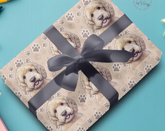 Personalized Christmas Dog Wrapping Paper – Custom Pet Gift Wrap
