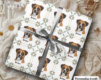 Personalized Christmas Dog Wrapping Paper – Custom Pet Gift Wrap