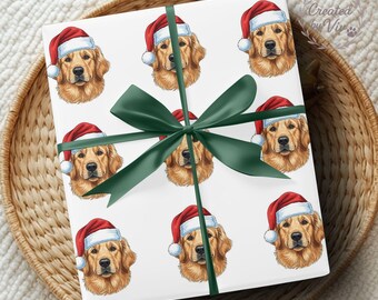 Personalized Christmas Dog Wrapping Paper – Custom Pet Breed Gift Wrap, Holiday Dog Lover Gift Wrap, Cute Custom Name Gift Paper