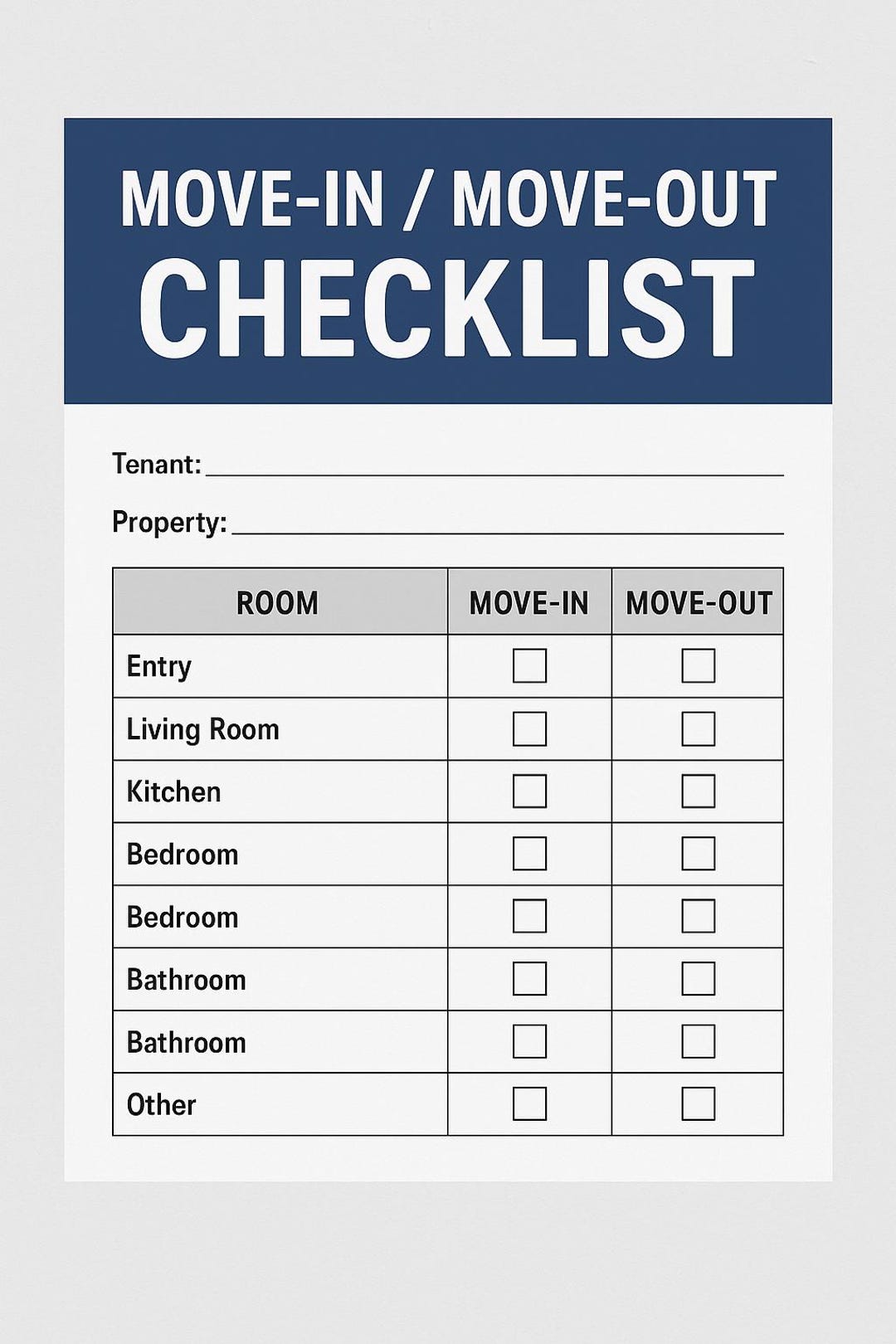 Move In Checklist Pdf Move-in / Move-out Rental Inspection Checklist (printable PDF) - Etsy