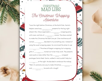 Afdrukbare game Christmas Mad Libs | Friendsmas-spel Winterklasfeestspellen voor kinderen Office Icebreaker-spellen Leuke spellen voor kerstfeest