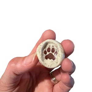 Handmade Ceramic Paw Print Worry Stone – Calming Solace Item