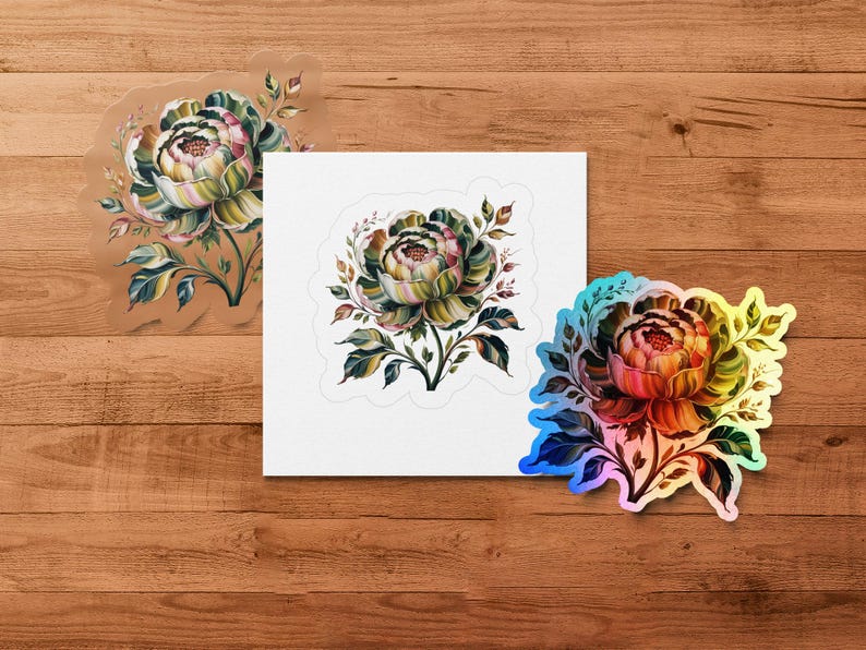 Abstract Peony Floral Print, Impasto Botanical Wall Art (digital ...