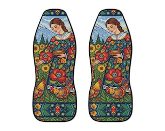Ukrainian Folk Art Car Seat Covers | Slavic Car Decor
