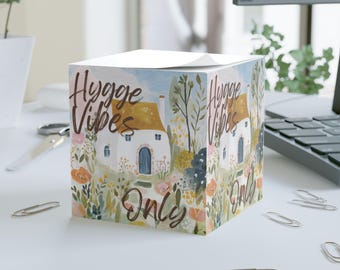 Cottagecore Sticky Notes, Note Cube | Cozy Watercolor To-Do List Post-It Notes