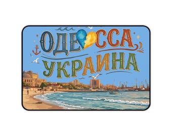 Odessa Ukraine Beach Scene Desk Mat | Coastal Cityscape Mouse Pad