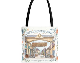 Odessa Ukraine Nostalgia Tote Bag | Odessa Souvenir, Ukrainian Starokonniy Market Bag, Mothers day Birthday Gift for Ukrainian wife