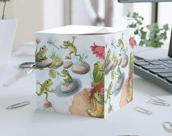 Playful Frogs Note Cube | 700 page Sticky Note Pad