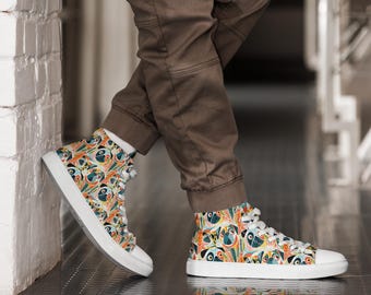 Pug Men’s high top canvas shoes