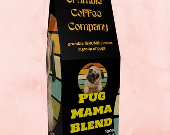 Cadeau café pour maman carlin, mélange de café de torréfaction foncée carlin, entier ou moulu 12 oz Café pour Pugtrovert