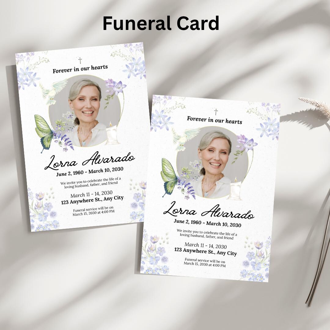 Elegant A4 Watercolor Floral Memorial Poster – Custom Photo Names for ...