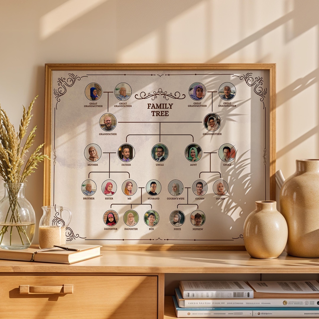 Simple Family Tree Visual Brown Simple Family Tree Graphic Template - Etsy