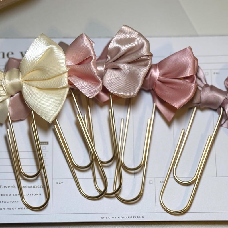 Paperclip Ribbon Bookmarks Ribbon Paperclip - Etsy