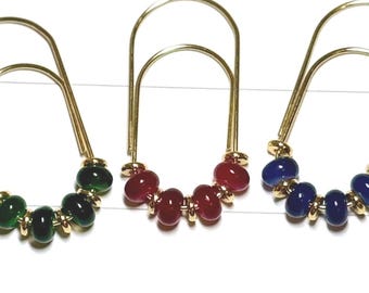 Gold Paper Clip Bookmark with Glossy Beads • Planner Journal Clip