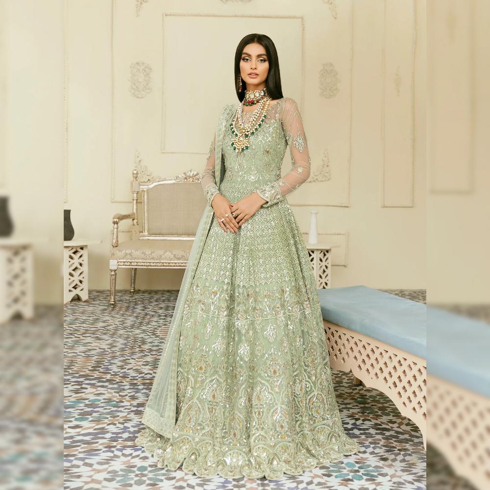 green emerald velvet dress Ezra Wedding Collection - Sage main image 1