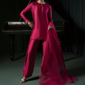silk pakistani dress