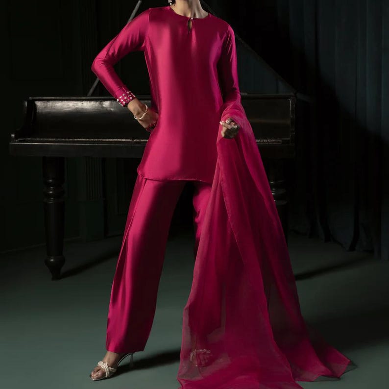 silk pakistani dress