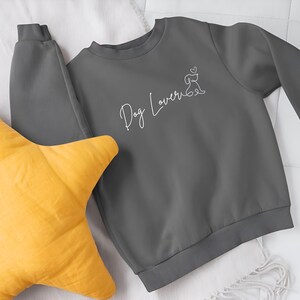 Dog Lover Sweatshirt, Paw Print Puppy Gift, Cute Pet Owner Jumper, Animal Theme Clothing, Dog Mom Dad Pullover, Doggy Lover Apparel image 9