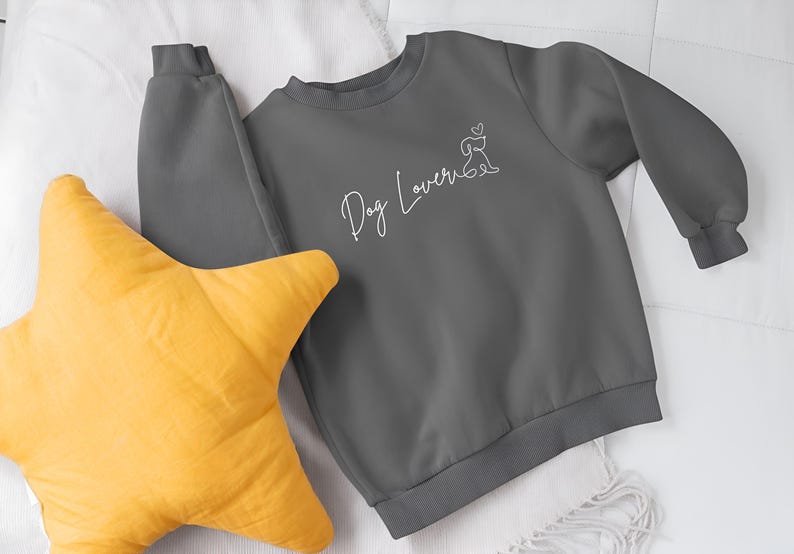 Dog Lover Sweatshirt, Paw Print Puppy Gift, Cute Pet Owner Jumper, Animal Theme Clothing, Dog Mom Dad Pullover, Doggy Lover Apparel image 9