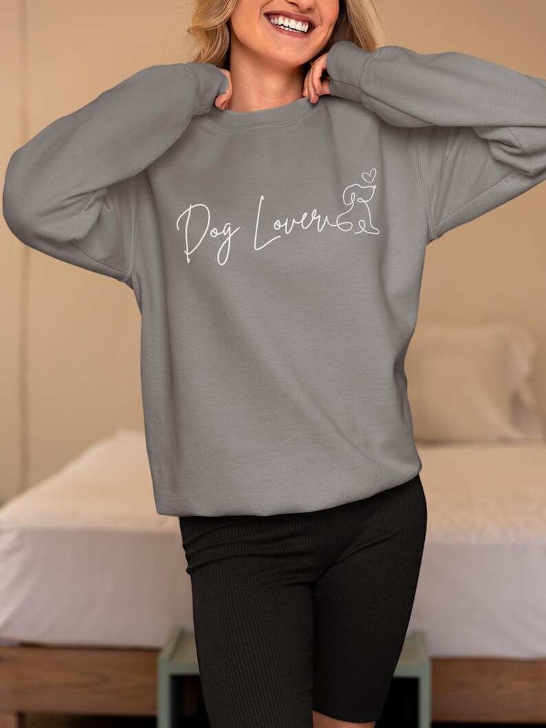 Dog Lover Sweatshirt, Paw Print Puppy Gift, Cute Pet Owner Jumper, Animal Theme Clothing, Dog Mom Dad Pullover, Doggy Lover Apparel image 10
