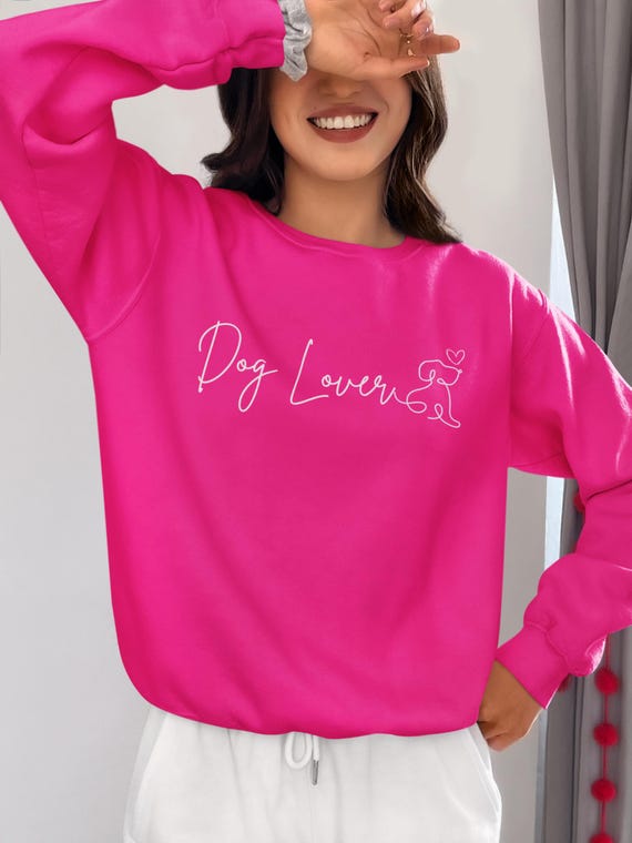 Dog Lover Sweatshirt, Paw Print Puppy Gift, Cute Pet Owner Jumper, Animal Theme Clothing, Dog Mom Dad Pullover, Doggy Lover Apparel