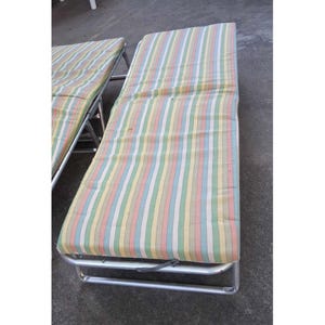 MCM VTG Aluminum Camping Cot Bed & Matteess Vintage Folding Bed Mattress Pad