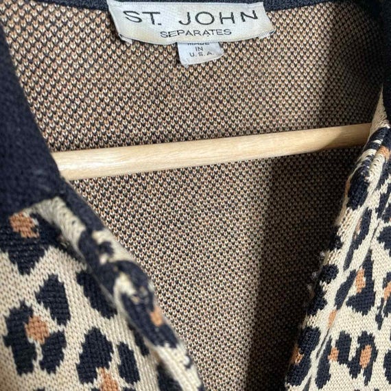 St. John Separates Leopard Button down Sweater Co… - image 2