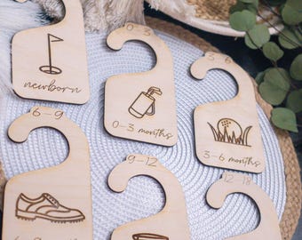 Golf Themed Baby Clothes Divider , Wooden Baby Clothes Dividers , Baby shower gift.