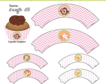 JUNGLE JILL Cupcake Wrappers, Instant DOWNLOAD by Cupcake Stylist on Etsy