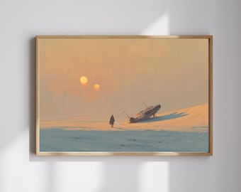 Tatooïne Landscape Art Print poster – SW-inspired Painting Style