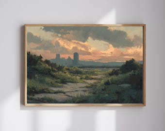 Nature Reclaimed Oil Painting style Poster– The Last of Us Inspired Ruined City