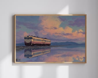 Train Scene inspired Painting – Sunset Landscape Chihiro (Digital Download)