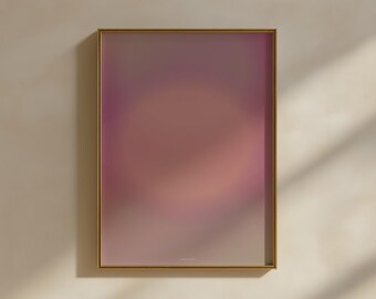Whole Aura Print, modernes Dekor mit Farbverlauf, rosa Wandkunst (Digitaler Download)