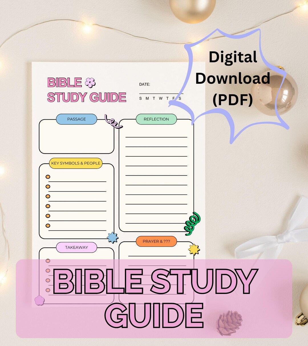 Bible Study Printable PDF – Growing in Faith Devotional Guide PDF ...