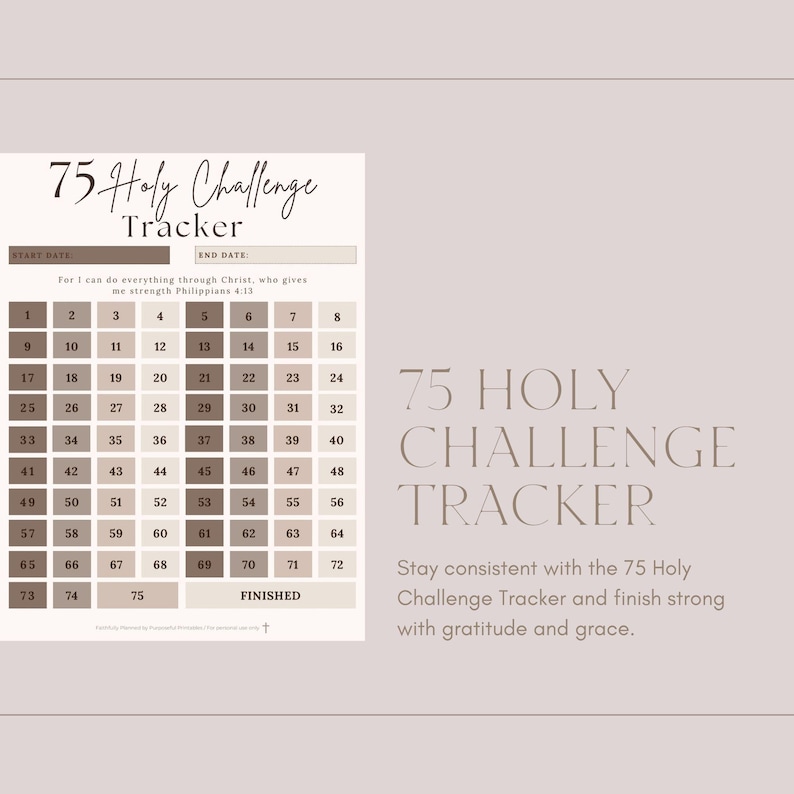 75 Day Holy Challenge — Christian Edition 6 Page Bundle - Etsy