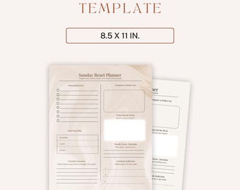 Sunday Reset Planner: Christian Self-Care Journal (Printable PDF)