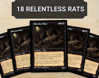 mtg relentless cards Relentless Rats MTG Proxy Set 18 Cards | Rat Tribal Swarm Casual Commander  EDH Deck