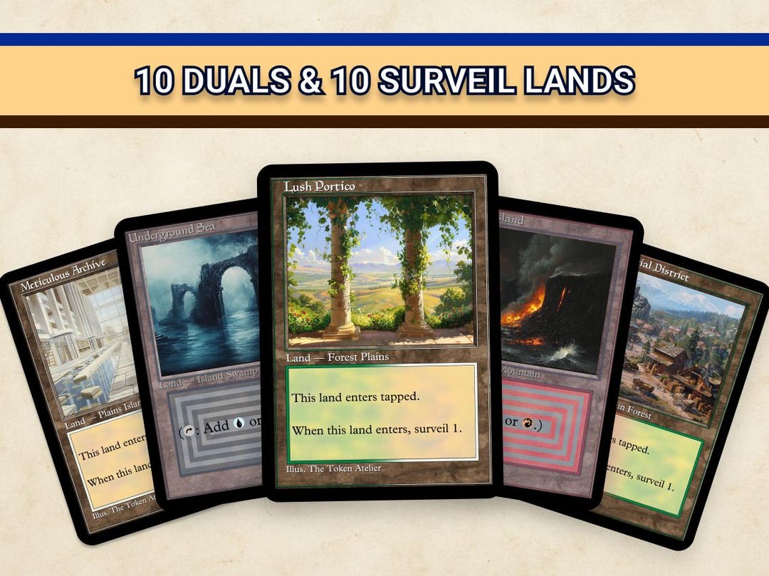 MTG Proxy Lands 20 Cards | Dual Lands Surveil Lands Commander EDH Mana ...