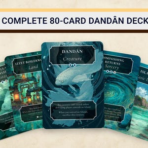 Dandân Vergessliche Fische MTG Proxy Deck 80 Karten | Vollständiges Gemeinsames Spiegelformat Minispiel Magic The Gathering | Retro-Kunst