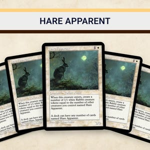 Ensemble de 18 proxy lièvre apparent MTG, cartes magiques rétro fantastiques avec un style artistique folklore sombre des années 90 pour les decks occasionnels du commandant EDH