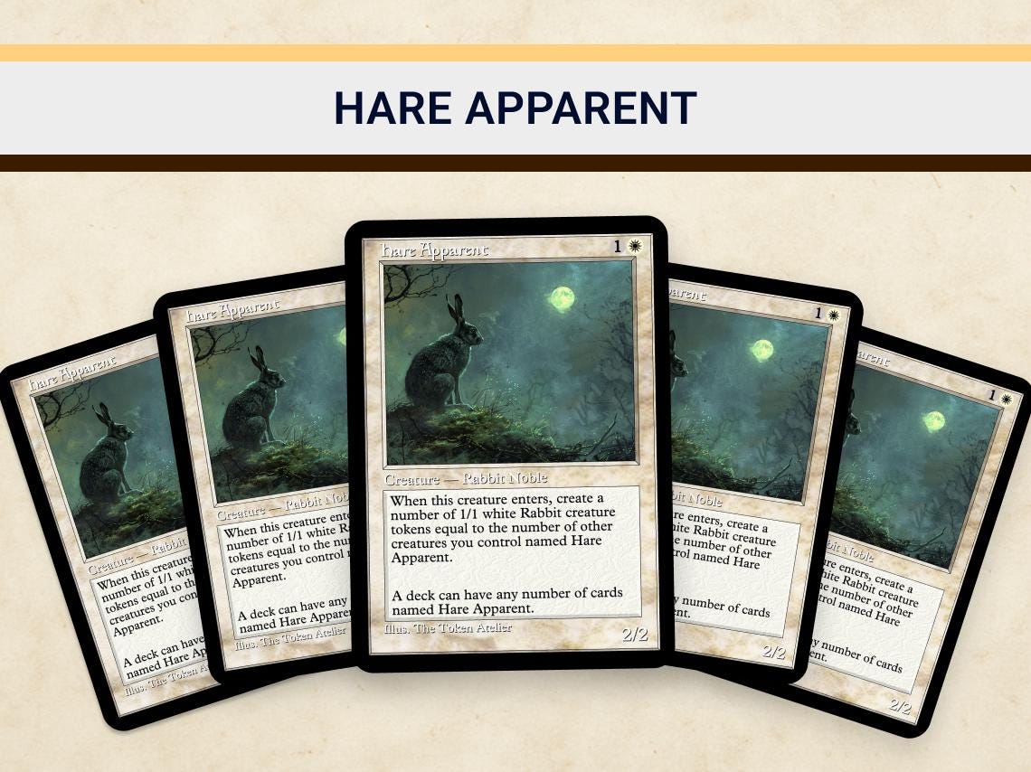Hare Apparent MTG Proxy Set 18 Cards | Rabbit Tribal Casual Commander EDH  Deck | Dark Fantasy 90s Folklore Retro Art - Etsy