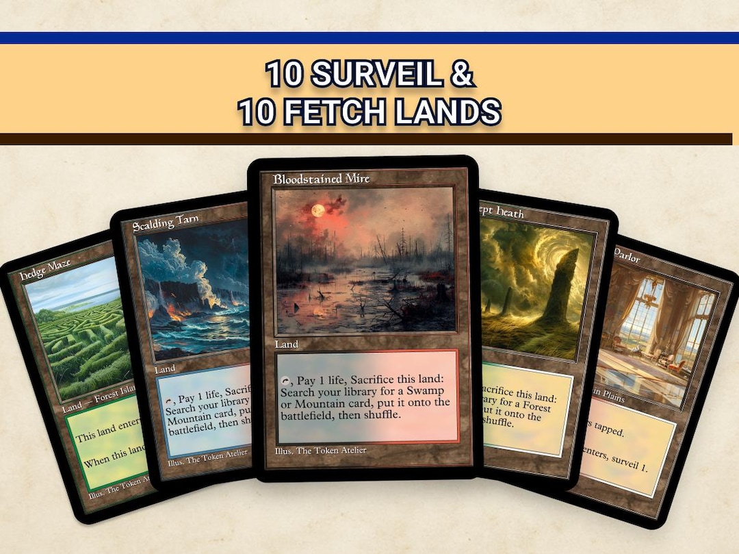 MTG Proxy Lands 20 Cards | Surveil Lands Fetch Lands Competitive ...