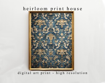 Vintage Damask Pattern Art Print, Elegant Floral Medallion Wall Art, Antique Decor, Classic Home Decor, Printable Digital Download 101