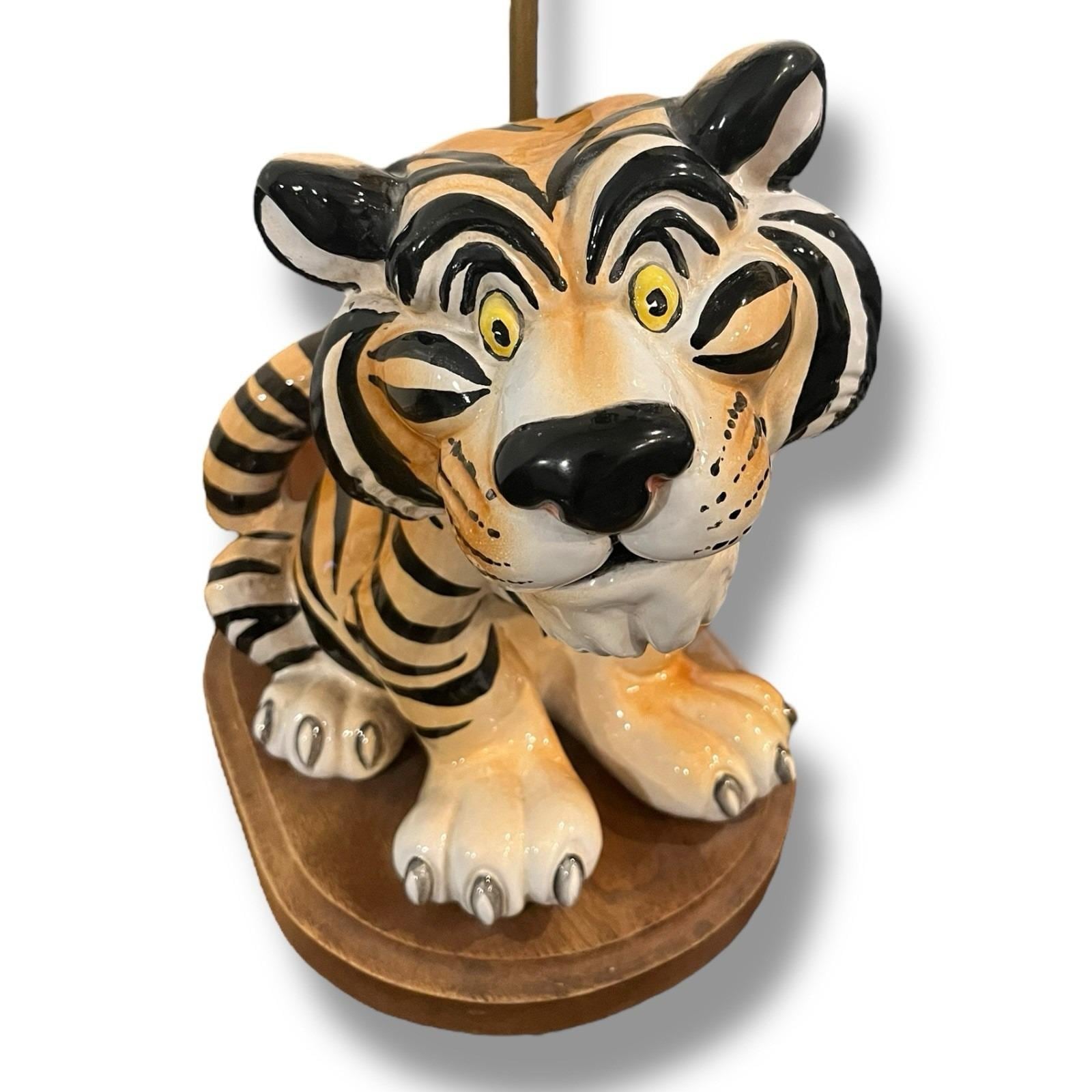 Vintage Tiger Lamp - Etsy