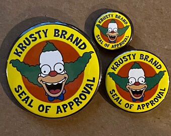 Krusty the Clown Seal of Approval -1", 1.5" or 2.25" Button/Bottle Opener-